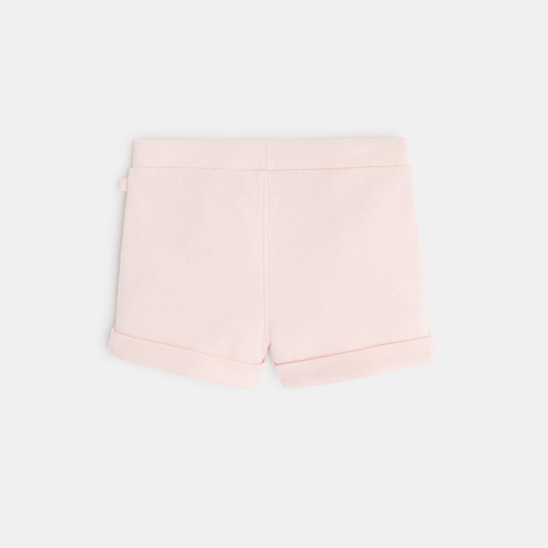 Short à plis en molleton rose bébé fille Rose