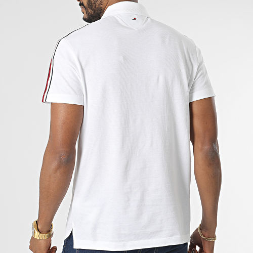 Polo Manches Courtes Global Stripe Shoulder 0772 Blanc