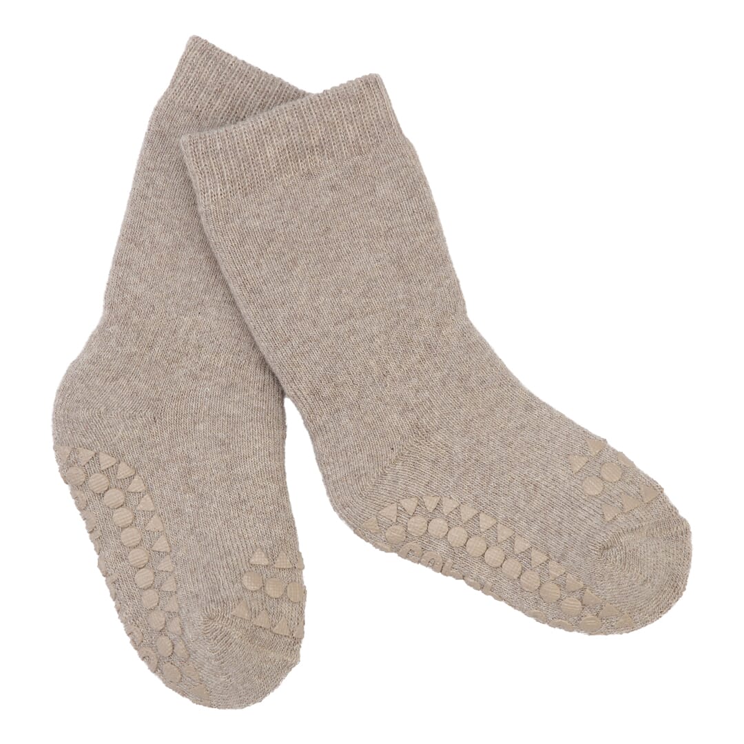 Non Slip Socks Terry Cotton Sand - GoBabyGo - Rumpetroll