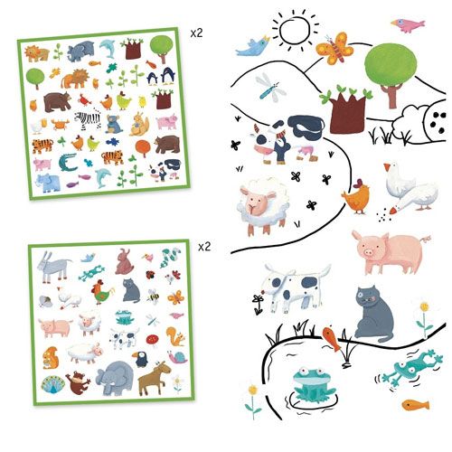 Djeco stickers dieren - 160st DJ08841