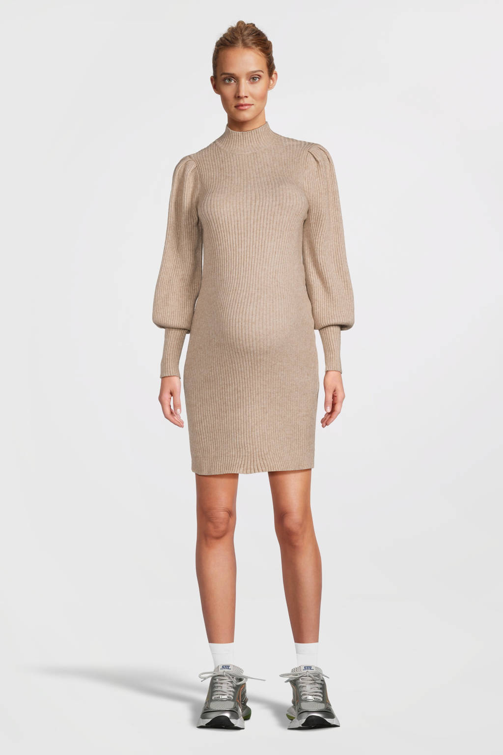 ONLY MATERNITY zwangerschapsjurk OLMKATIA taupe