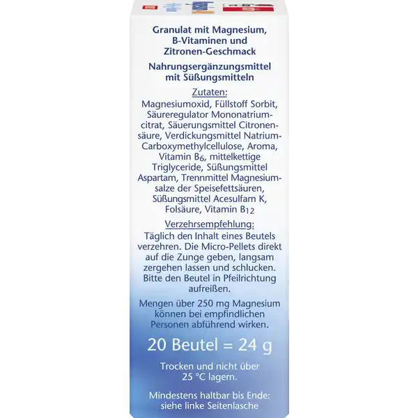 aktiv Magnesium 400 Direct + B6 + B12 + Folsäure
