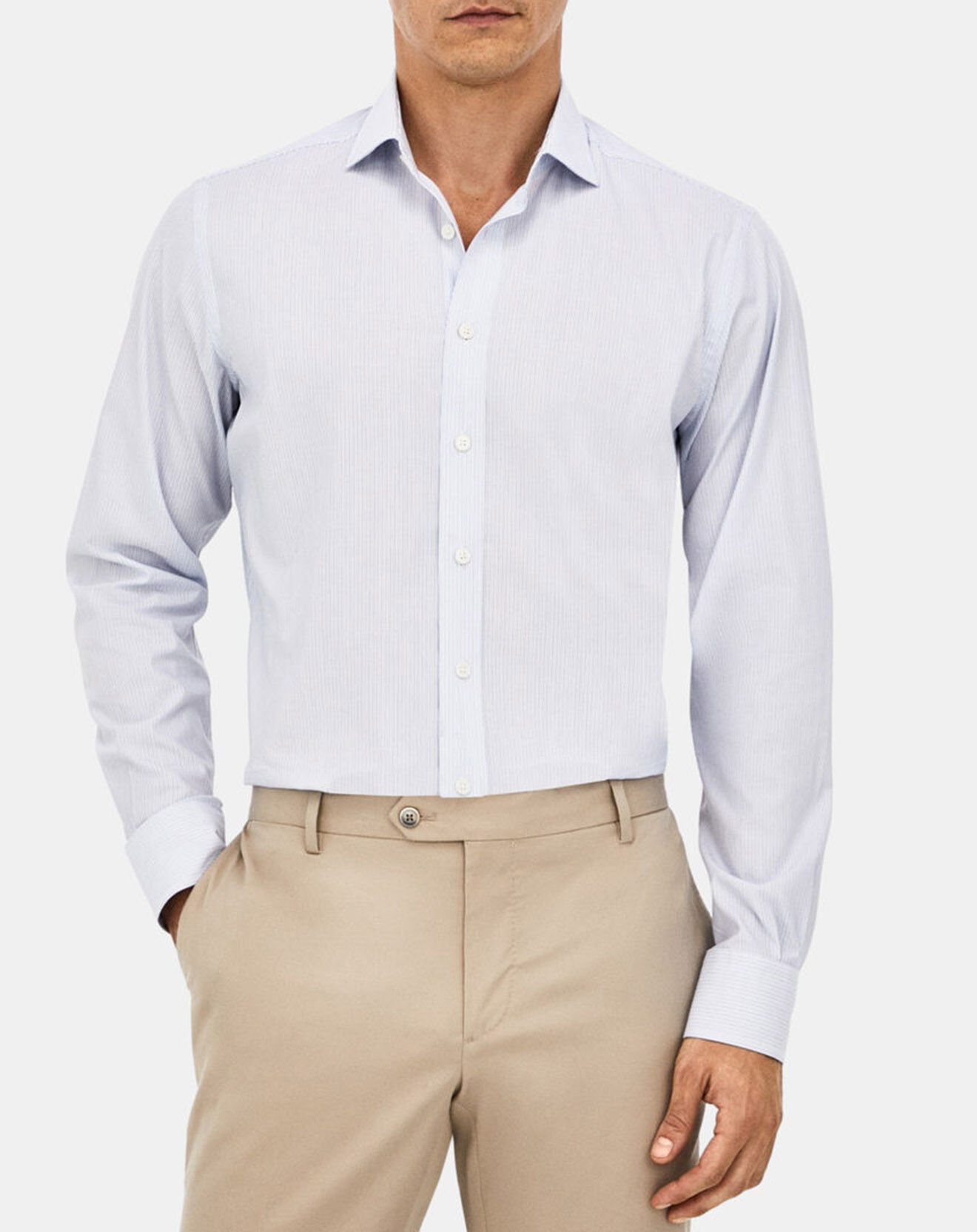 Hackett London Chemise Classic Fit rayée bleu ciel