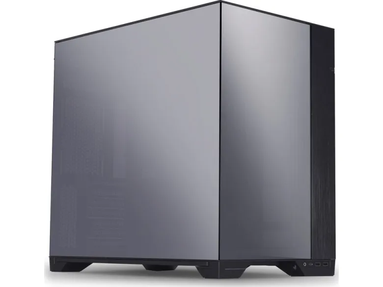 Lian Li O11 Vision - Tower - udvidet ATX - sidepanel med vindue (hærdet glas) - ingen strømforsyning - krom - USB/Lyd