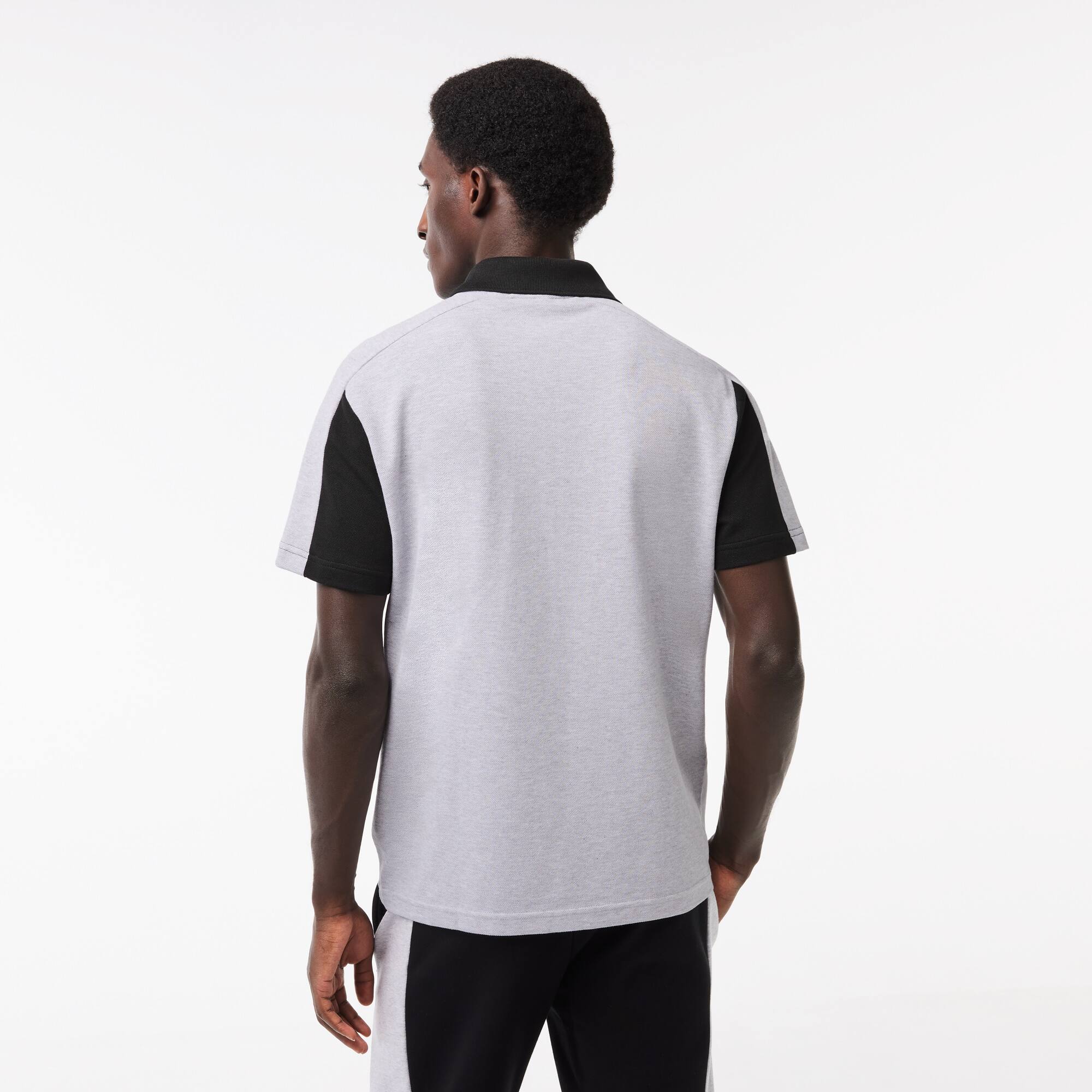 Poloshirt aus Baumwollpiqué mit Colourblock Kurze Ärmel - Grau - Lacoste - Herren
