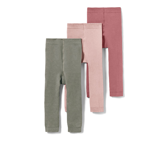 3 Kinder-Thermolegging, rosa-khaki