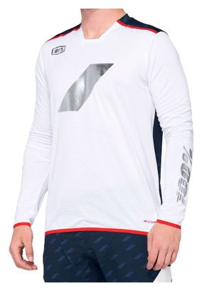 Maillot Manches Longues 100% R-Core X Edition Limitée Bleu Foncé / Blanc