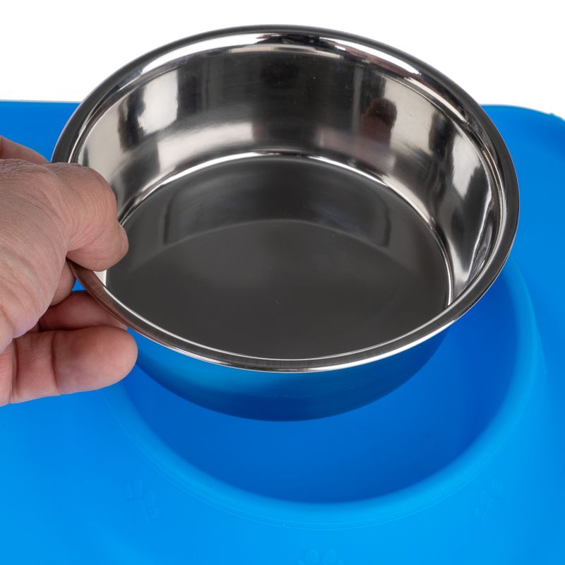 Gamelle double TIAKI avec tapis en silicone