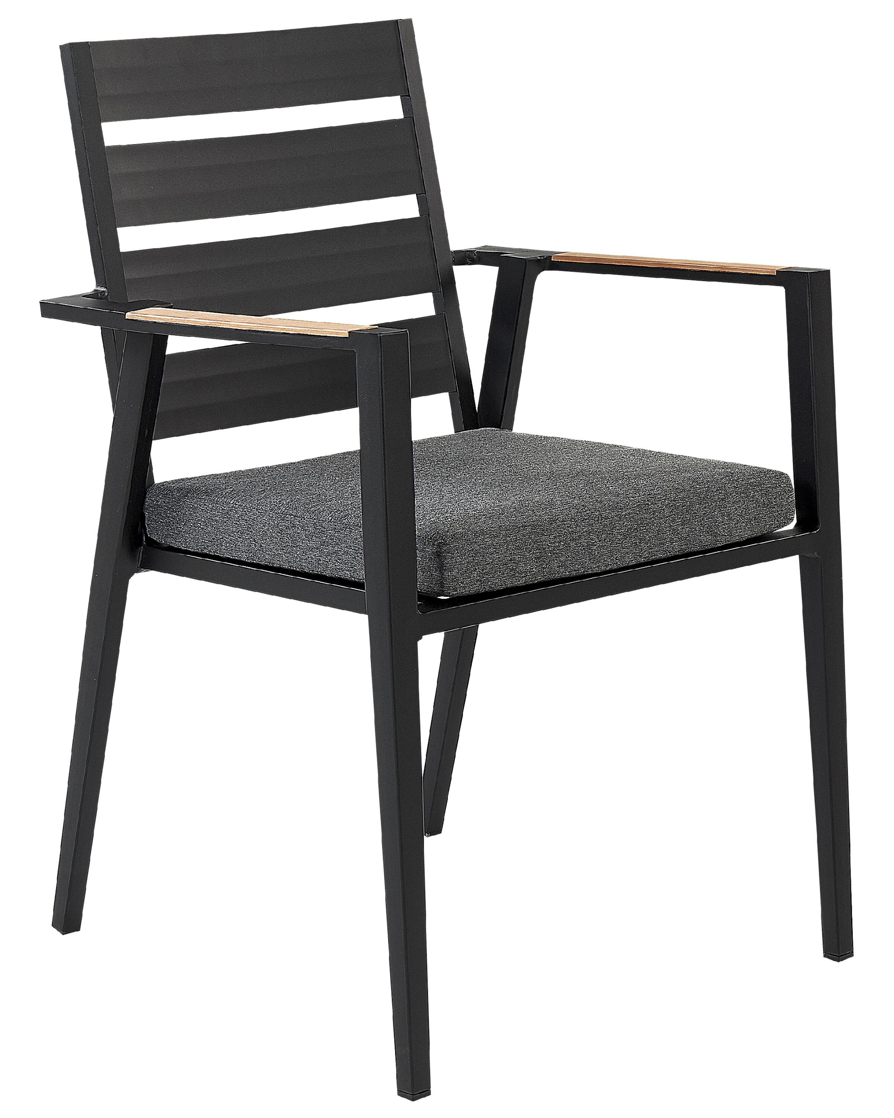 Set van 4 stoelen met zitkussen TAVIANO Metaal Zwart