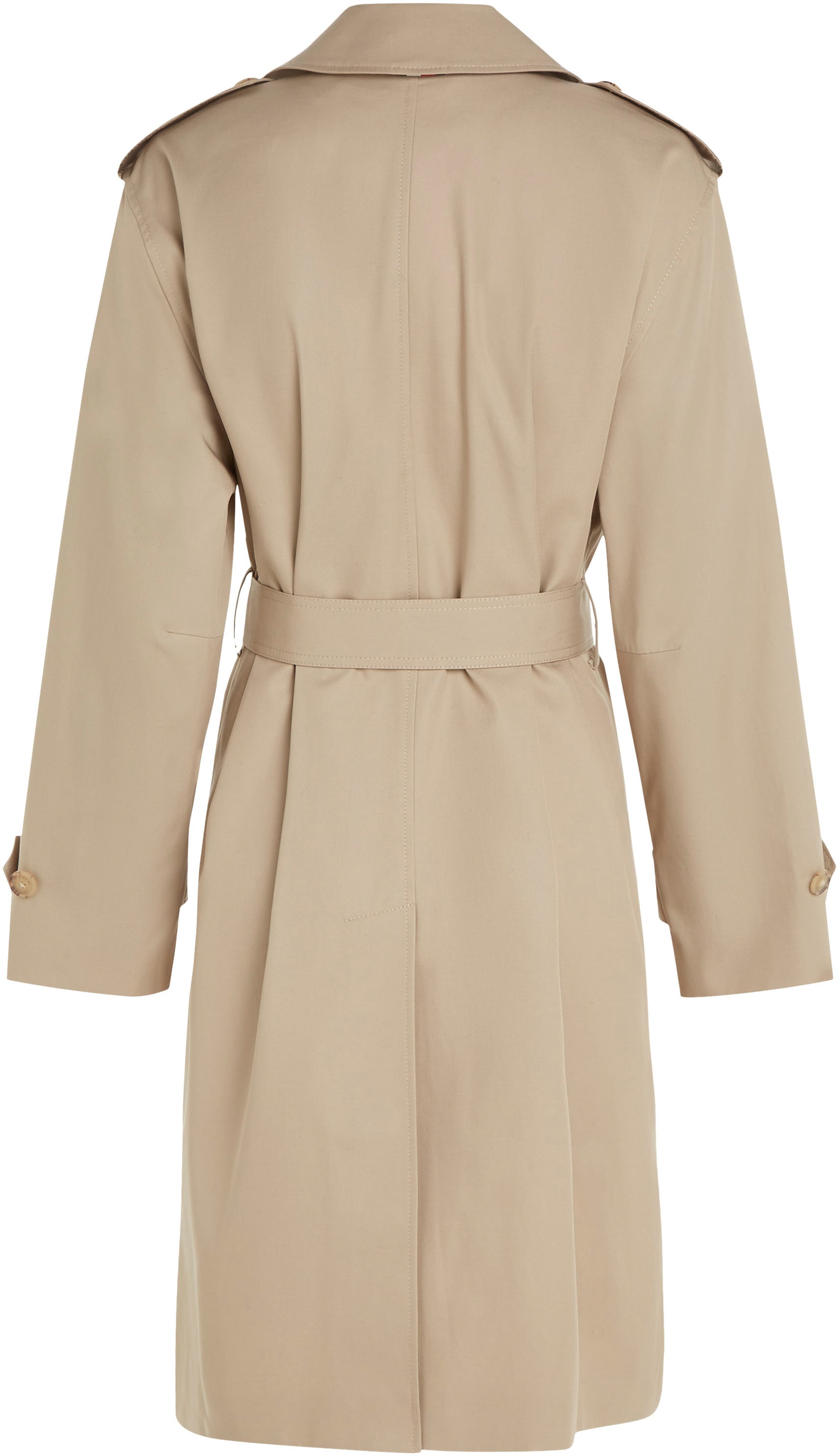 Tommy Hilfiger Trenchcoat »COTTON SB BELTED COAT«, mit geknöpften Schulterträgern