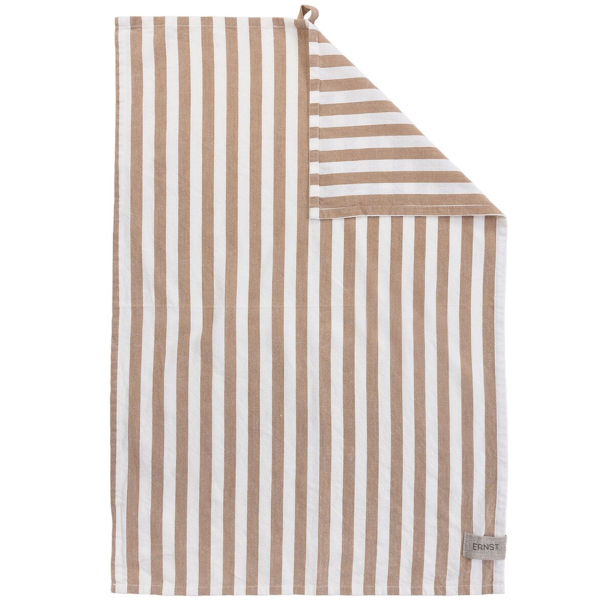 Kjøkkenhåndkle bred stripe 47x70 cm, karamell/hvit