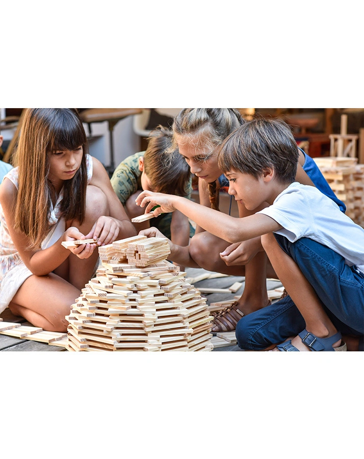 Holzbauplättchen KAPLA 280-teilig mit Bastelbuch in natur