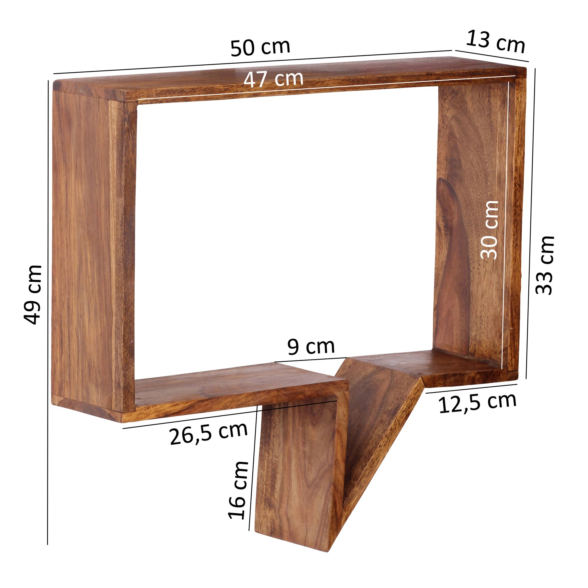 KADIMA DESIGN Wandregal Set NAKO Massivholz: Zeitungsablage, Sprechblasen Design, inkl. Montagematerial