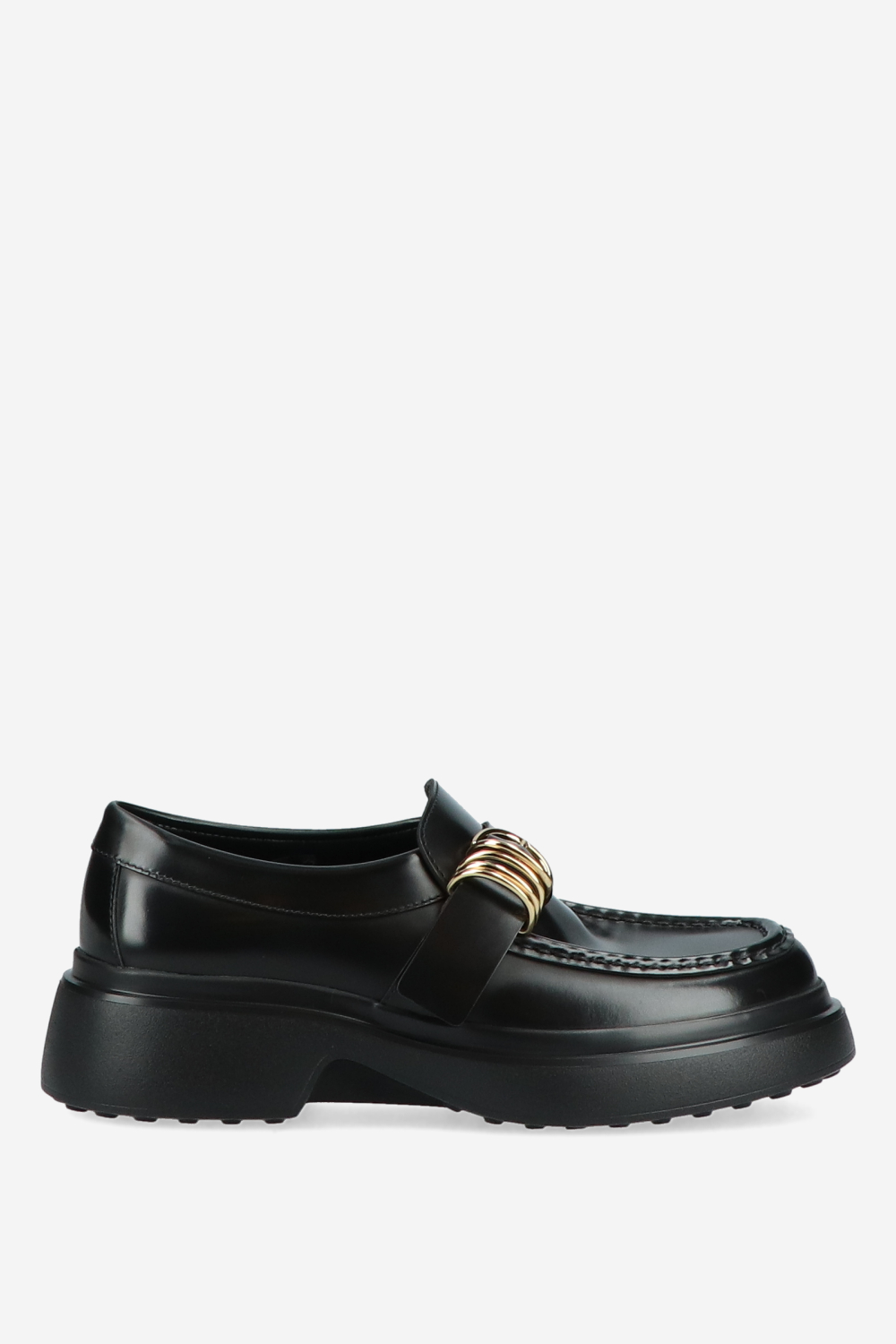 Buckled leather loafers