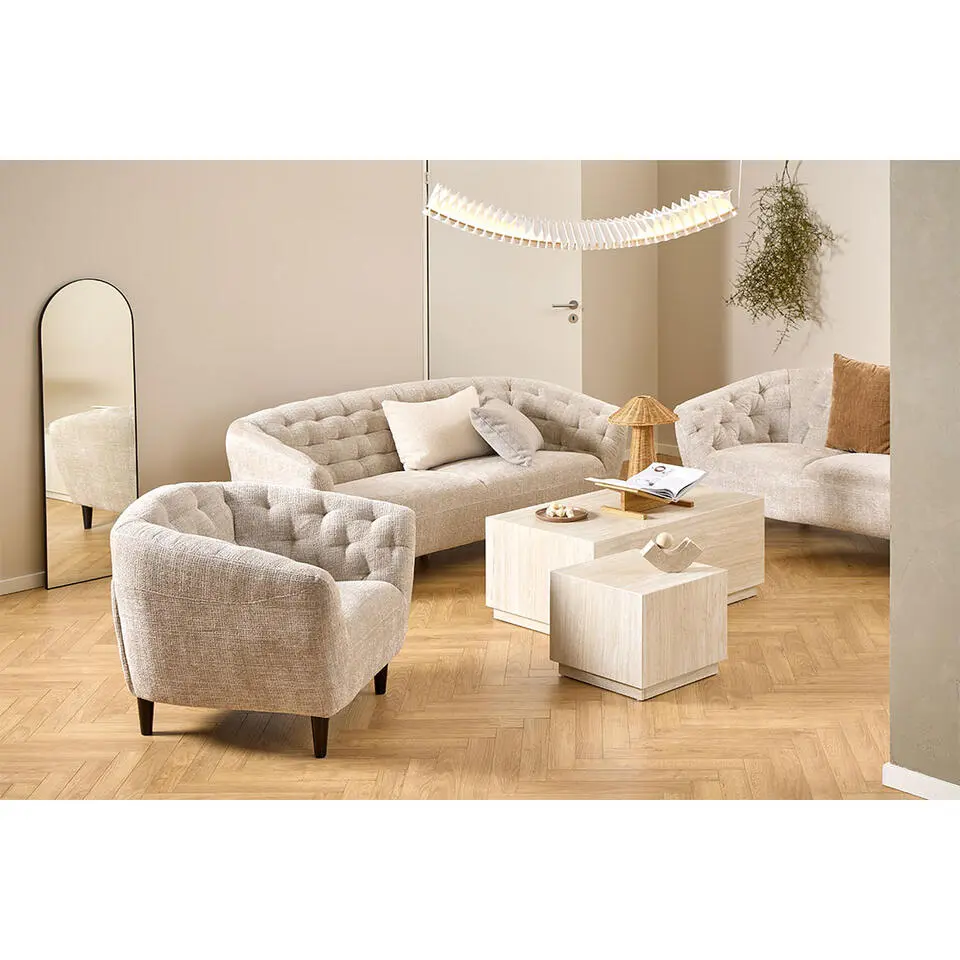 Salontafel Travertinlook - Set van 2 - 100x60x42cm - Lima