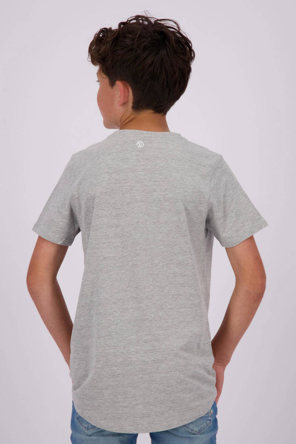 Vingino T-shirt met logo grijs melange