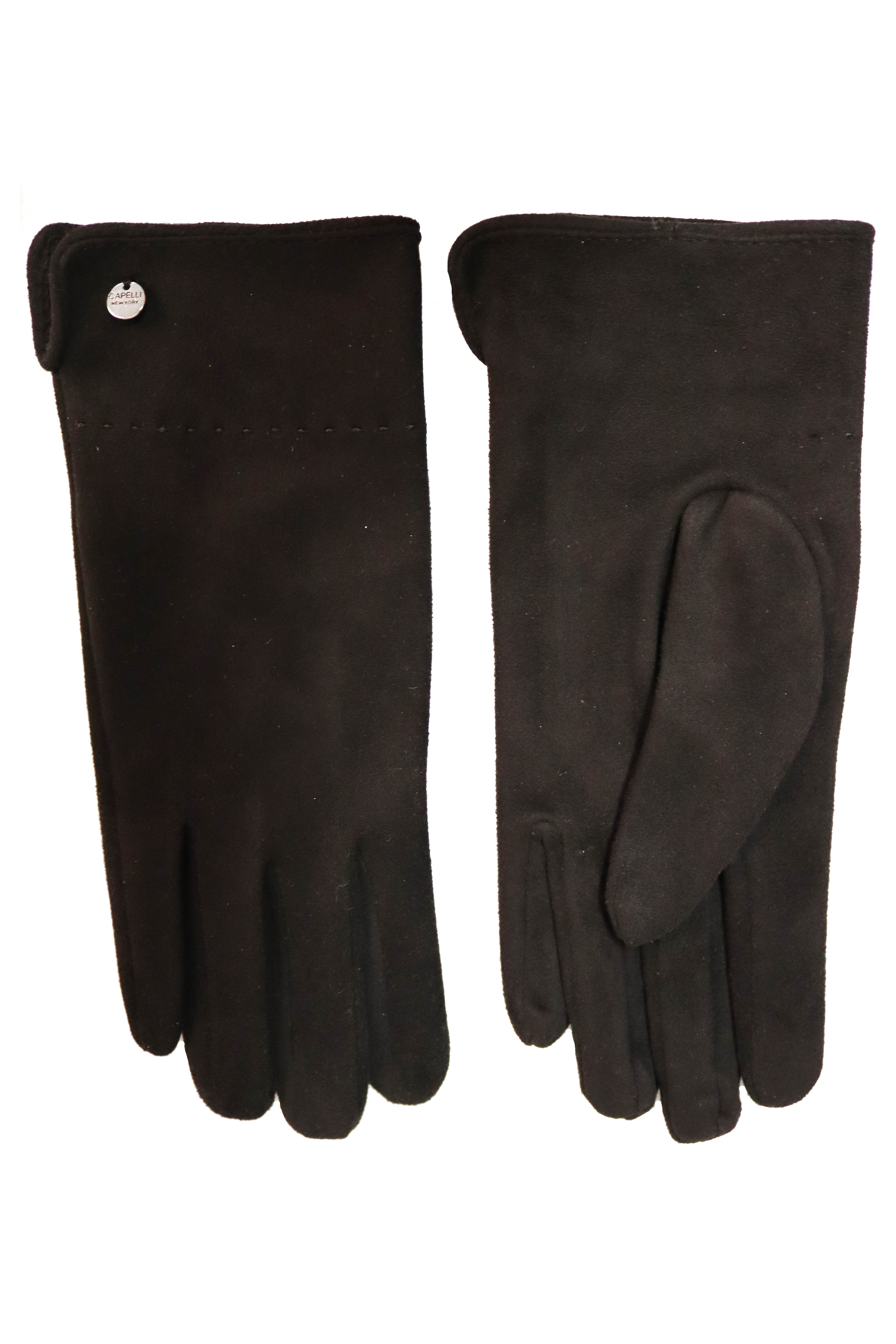Capelli New York Strickhandschuhe , mit Ziernaht, Metall-Logo, Feinripp-Strick, elastisch