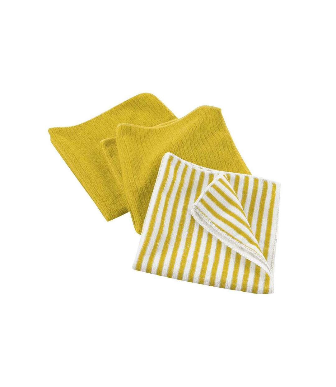 Lot de 3 Torchons Microfibre Cuistot 40x40cm Jaune
