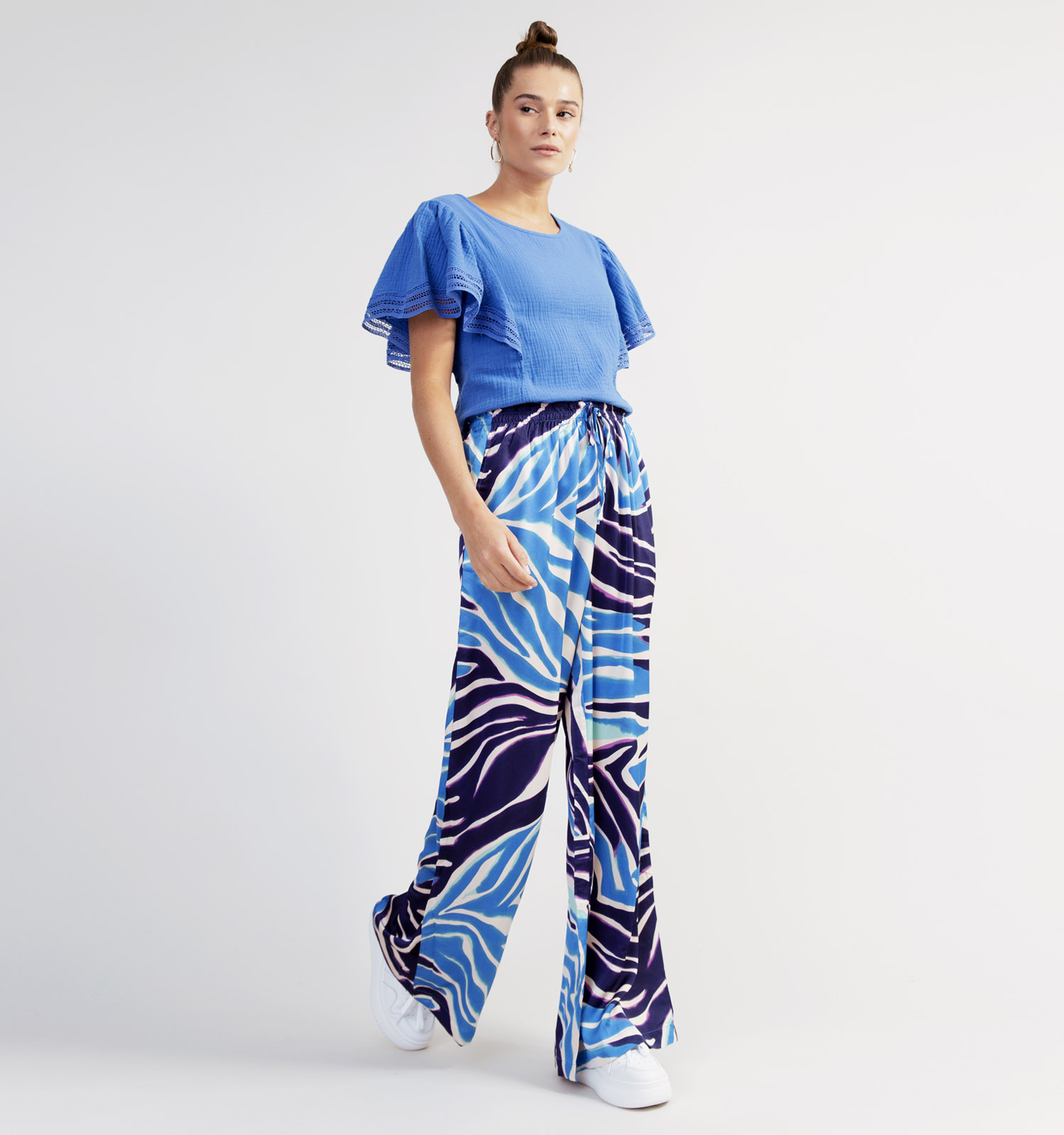 Wijde broek blauw