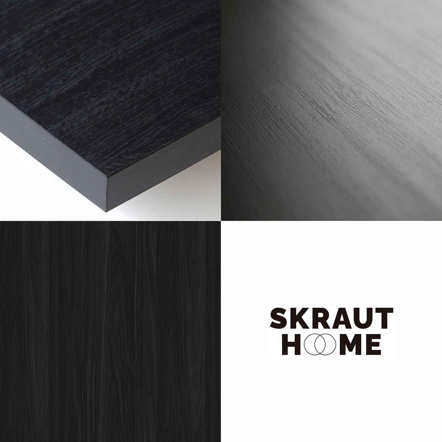 Skraut Home | TV-Schrank, Lowboard | für Wohnzimmer und Esszimmer | 267x45x35 cm | Für großformatiges TV | Elektrokamin XXL | Hängend | Moderner Stil | Schwarz