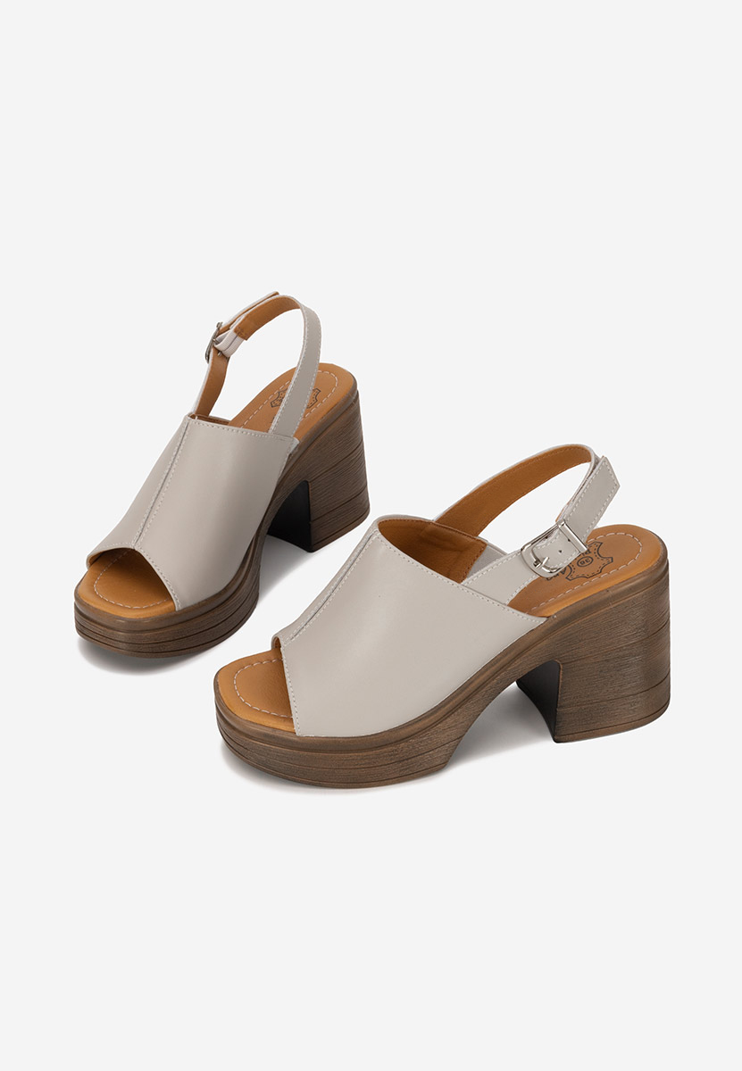 Sandales en cuir femme grise Gildea
