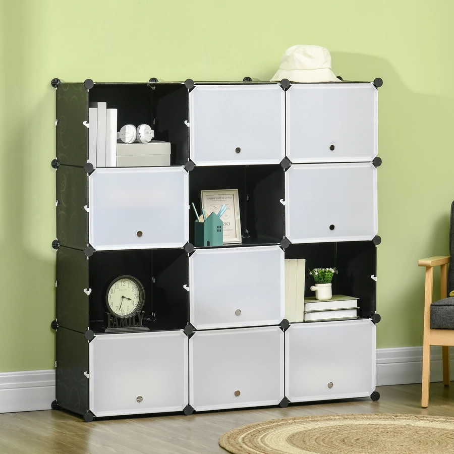 HOMCOM Regalsystem mit Zubehör schwarz, weiß