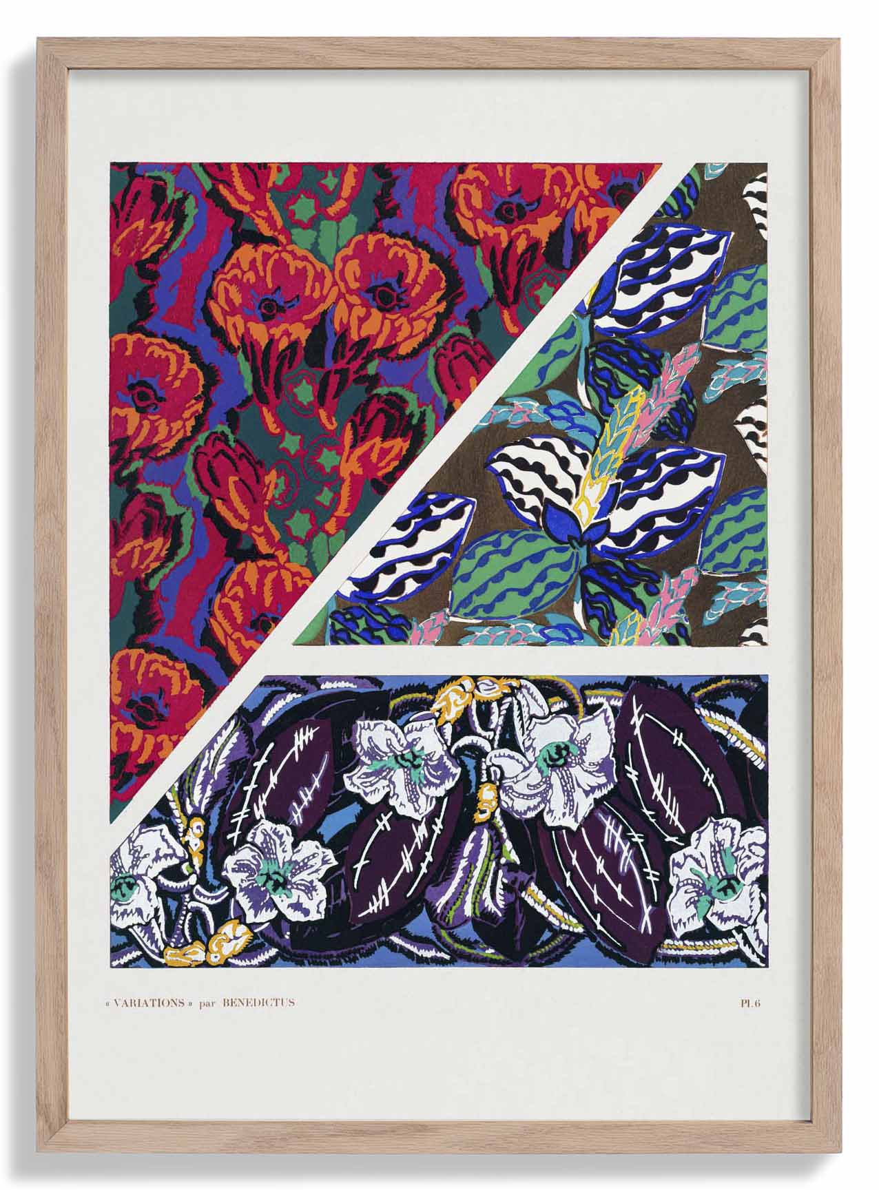 Vintage geometrische Blumenart -Deco -Muster, Variation 6 von Édouard bénédictus