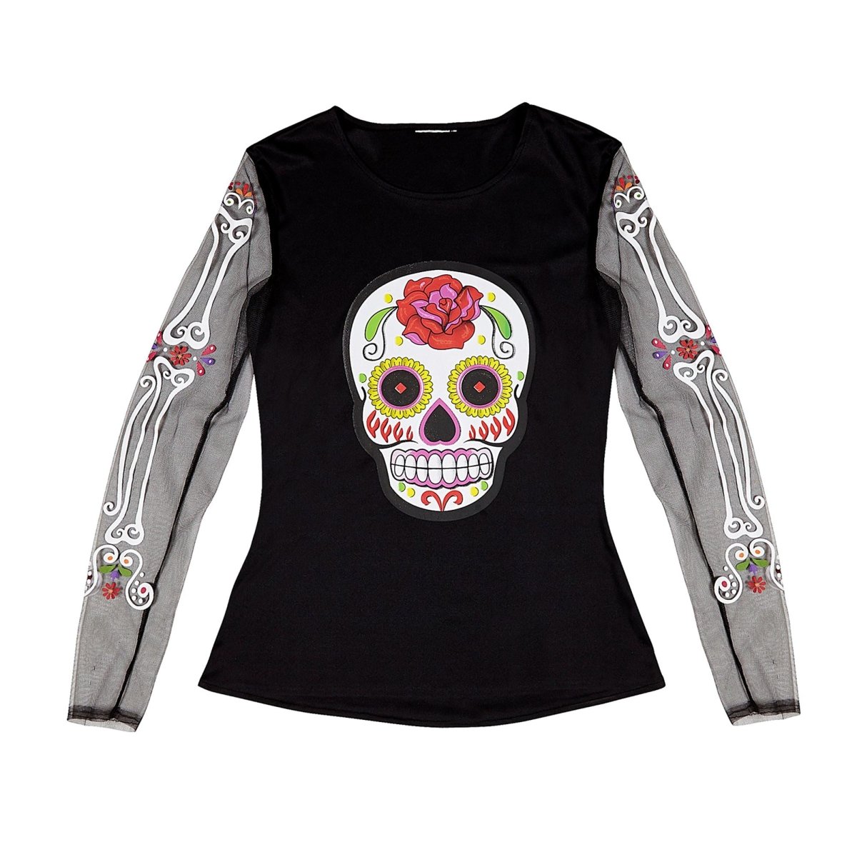 Dia De Los Muertos Shirt Zwart Wit Dames
