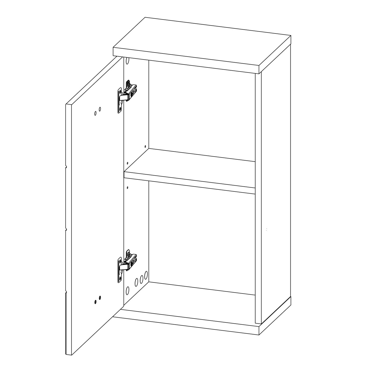 Hängeschrank - weiß - Betonoptik - 38 cm breit