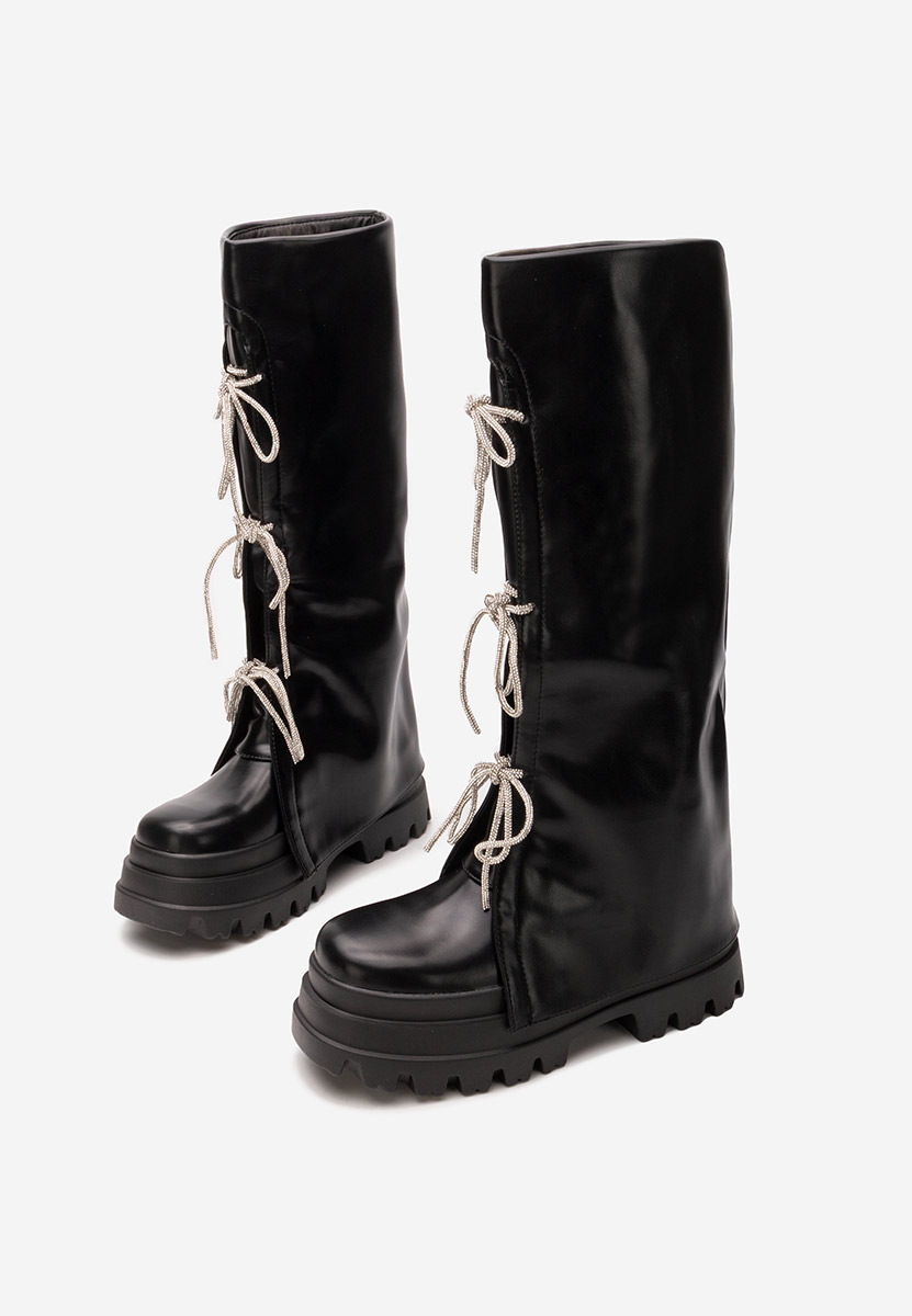 Bottes à plateforme noires Amariel