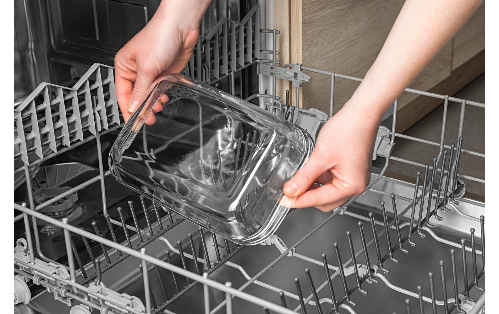 Auflaufform für Heissluft-Fritteusen Eckig, TransparentGlas-Auflaufform