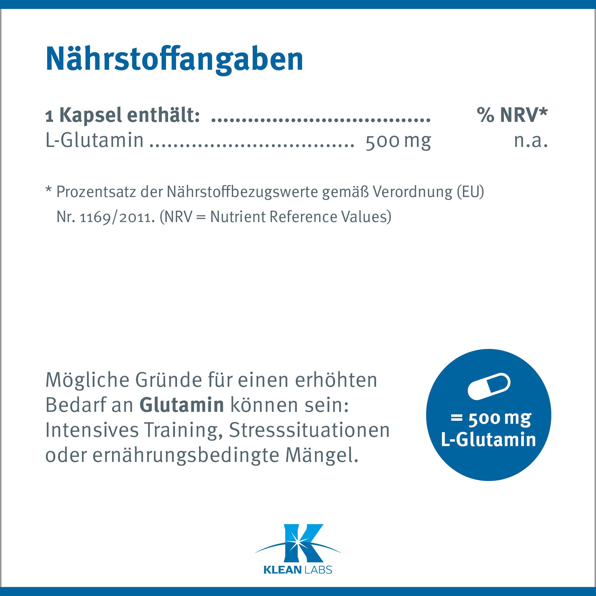 L-Glutamin 500 mg
