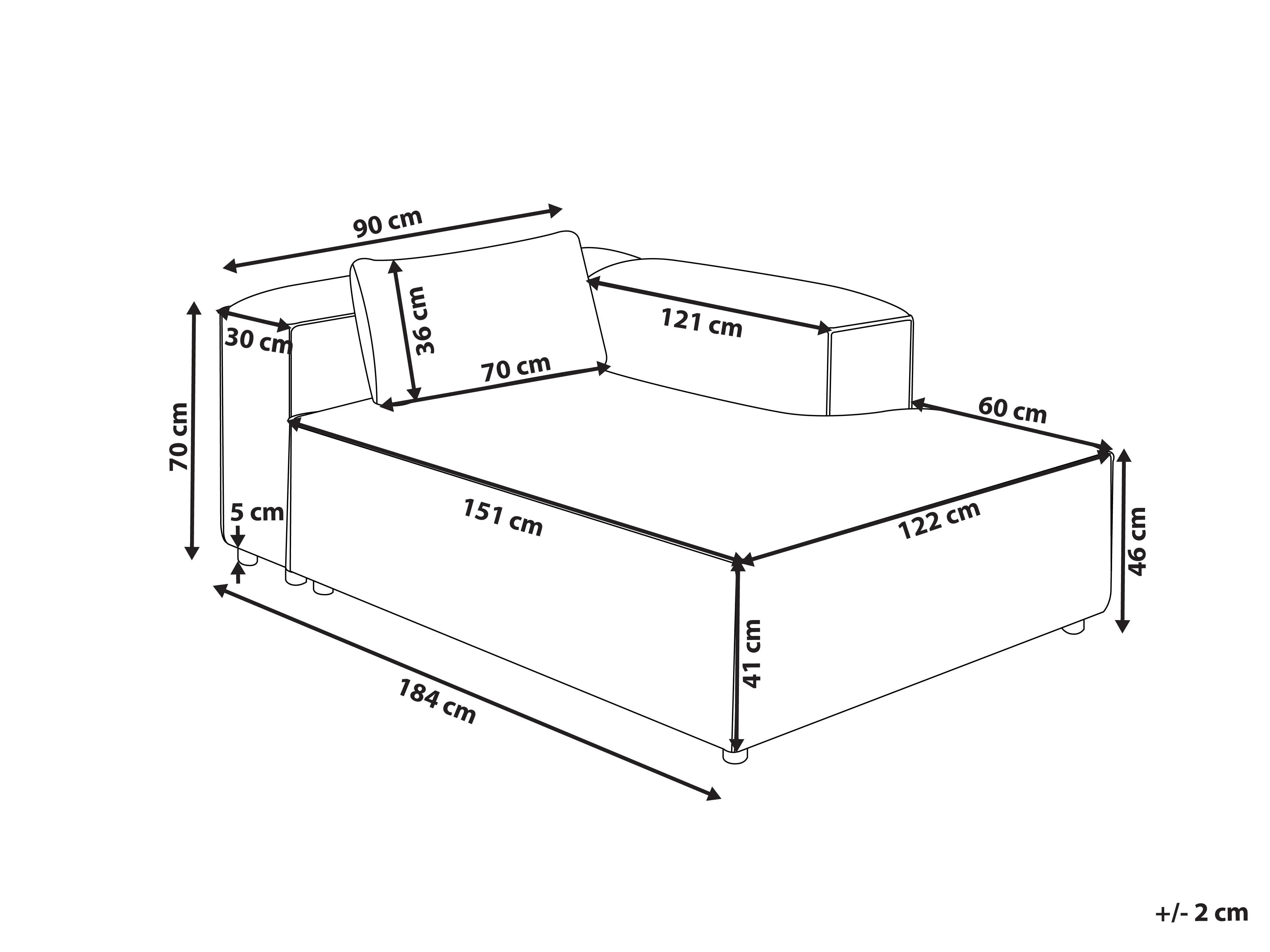 Linkszijdige chaise longue BRANDE Stof Lichtbruin