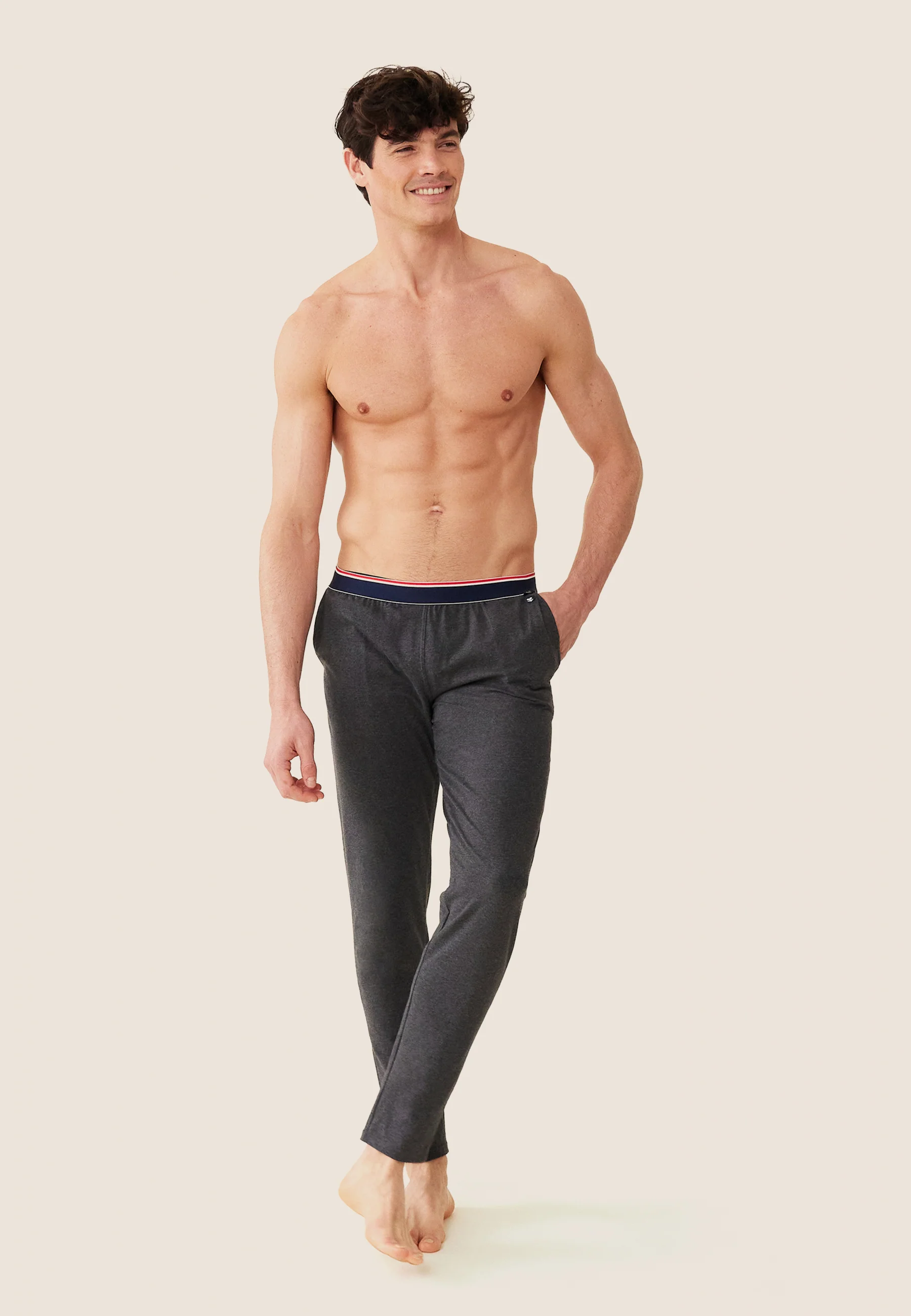 Bas de pyjama en coton-Toudou Gris Anthracite
