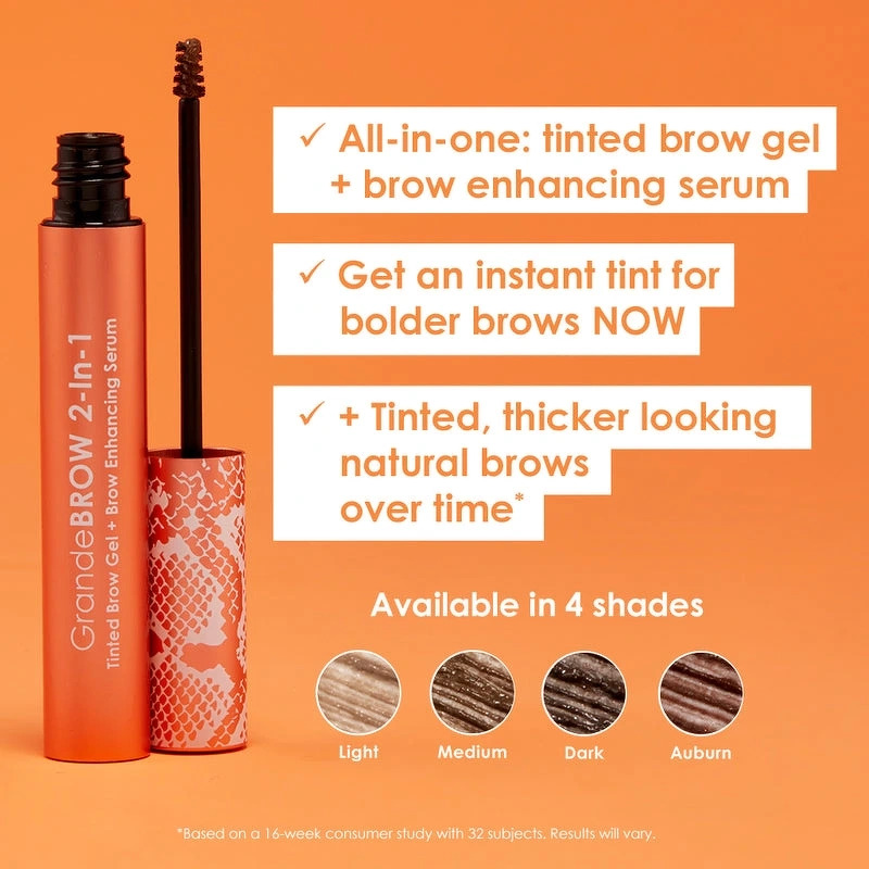 Grande Cosmetics BROW 2-In-1 Tinted Brow Gel + Brow Enhancing Serum 3,5 ml - Light