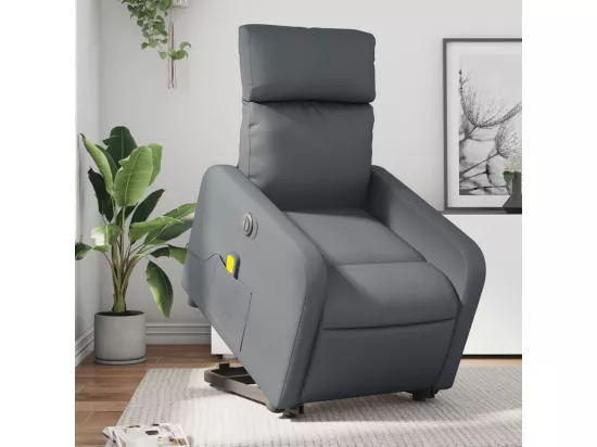 Fauteuil inclinable massant électrique gris similicuir