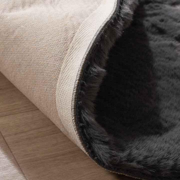 Rond Hoogpolig vloerkleed - Comfy Supreme Antraciet