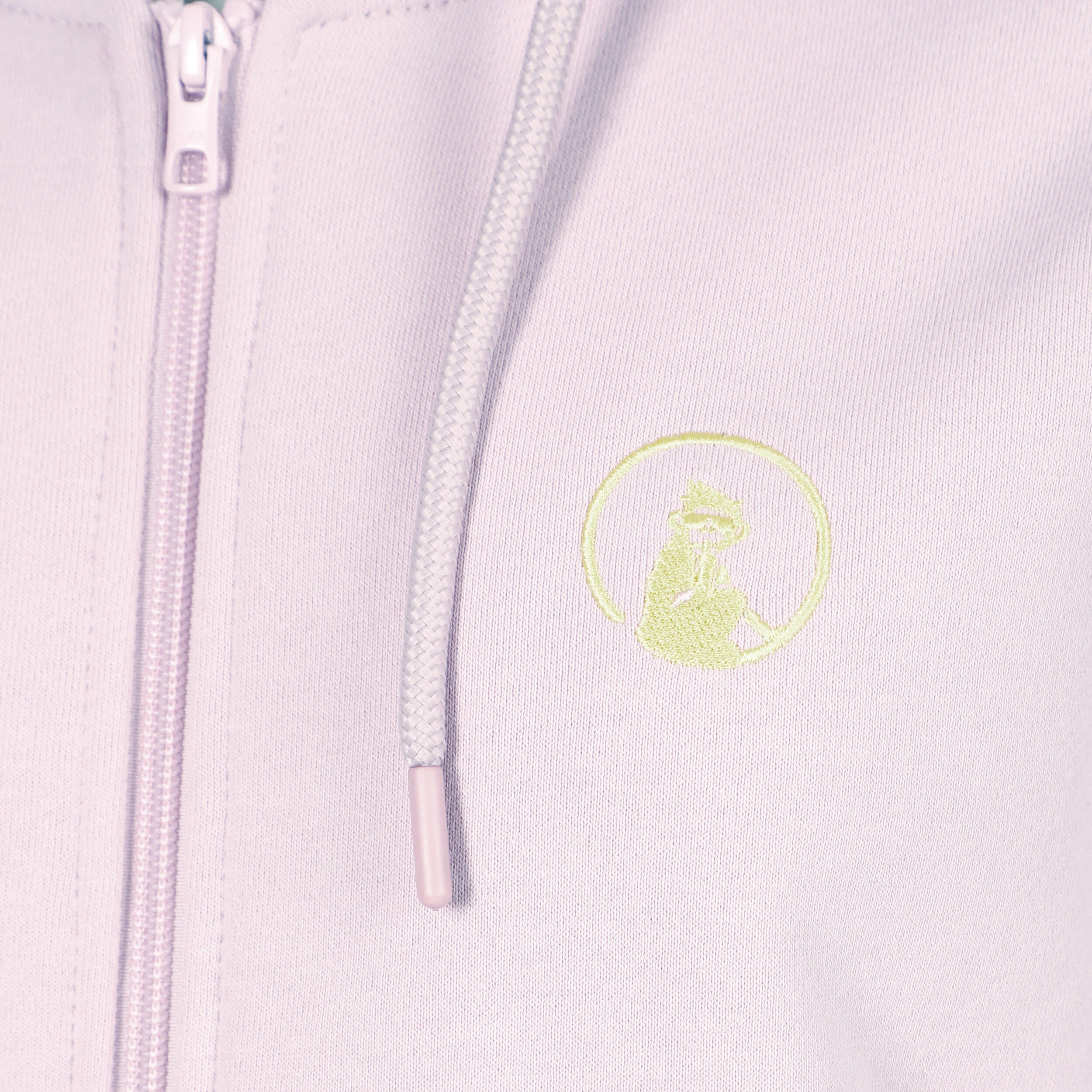 Quiet Please Mind Taped Zip Gilet En Coton Femmes - Lilas , Vert Fluo
