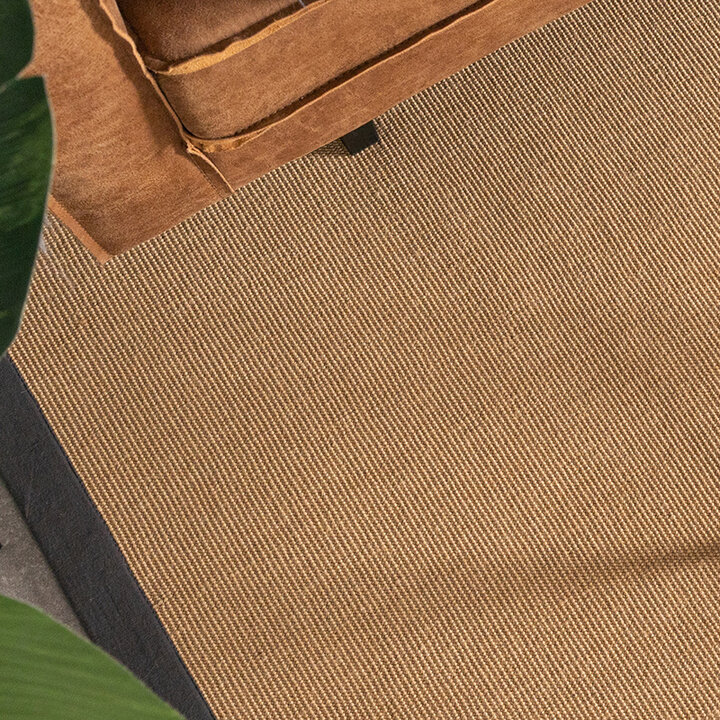 Sisal vloerkleed - Tulum Border Antraciet