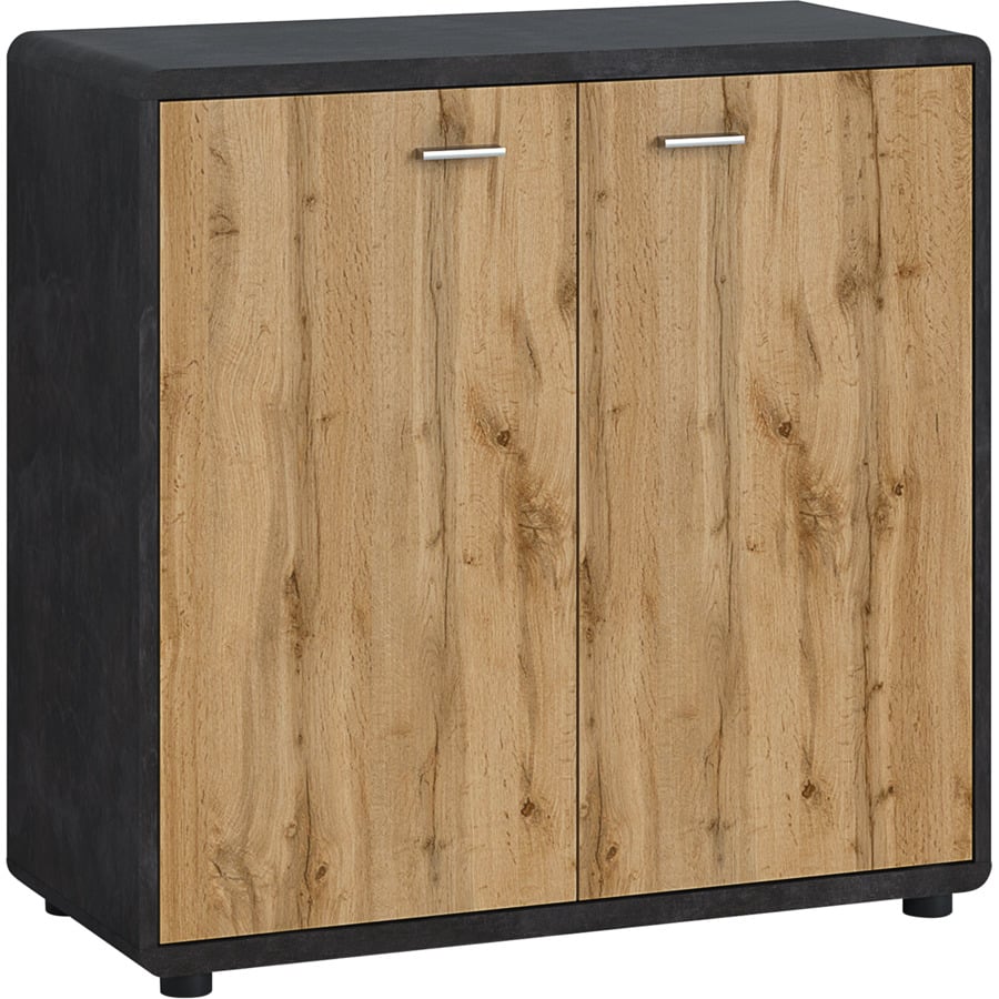 Kommode Trevi Dekor Beton-Optik dunkel Wotaneiche 131 x 87 x 40 cm