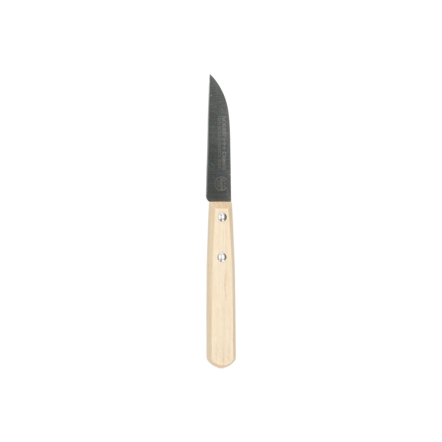 Schilmesje gebogen, Nogent, beukenhouten handvat, 18 cm