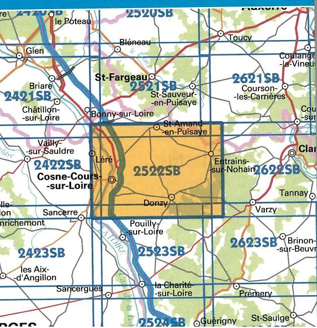 IGN - 2522 SB COSNE COURS SUR LOIRE 1 25 000