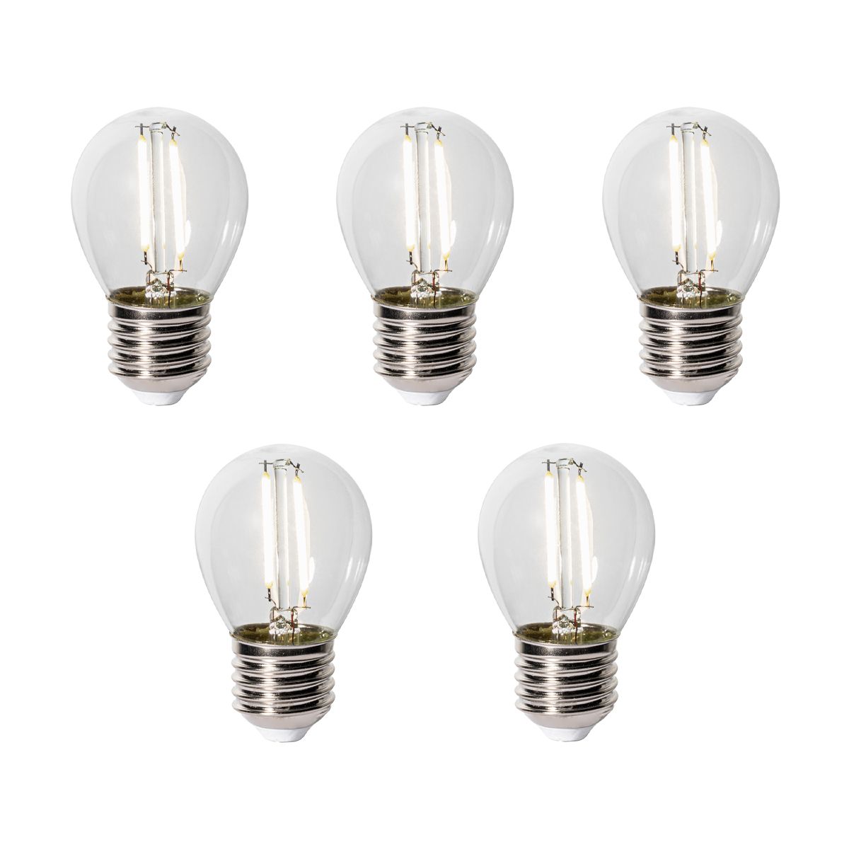 Set van 5 E27 LED lamp P45 schemersensor 3W 250 lm 3000K