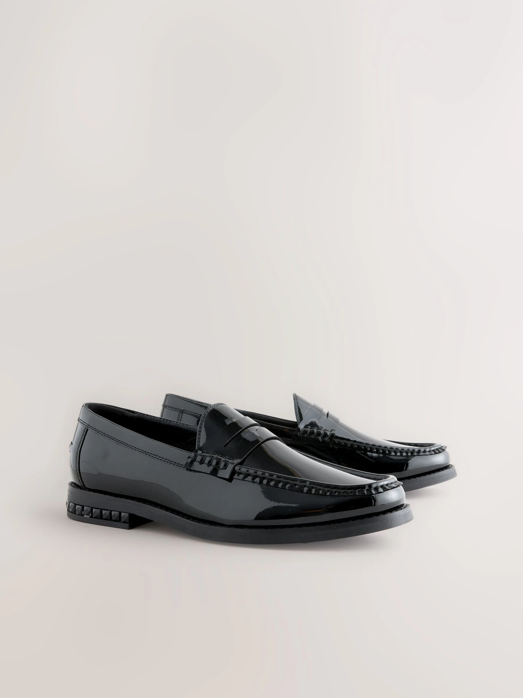 Zwart - Jewel Trim Patent Penny Loafers