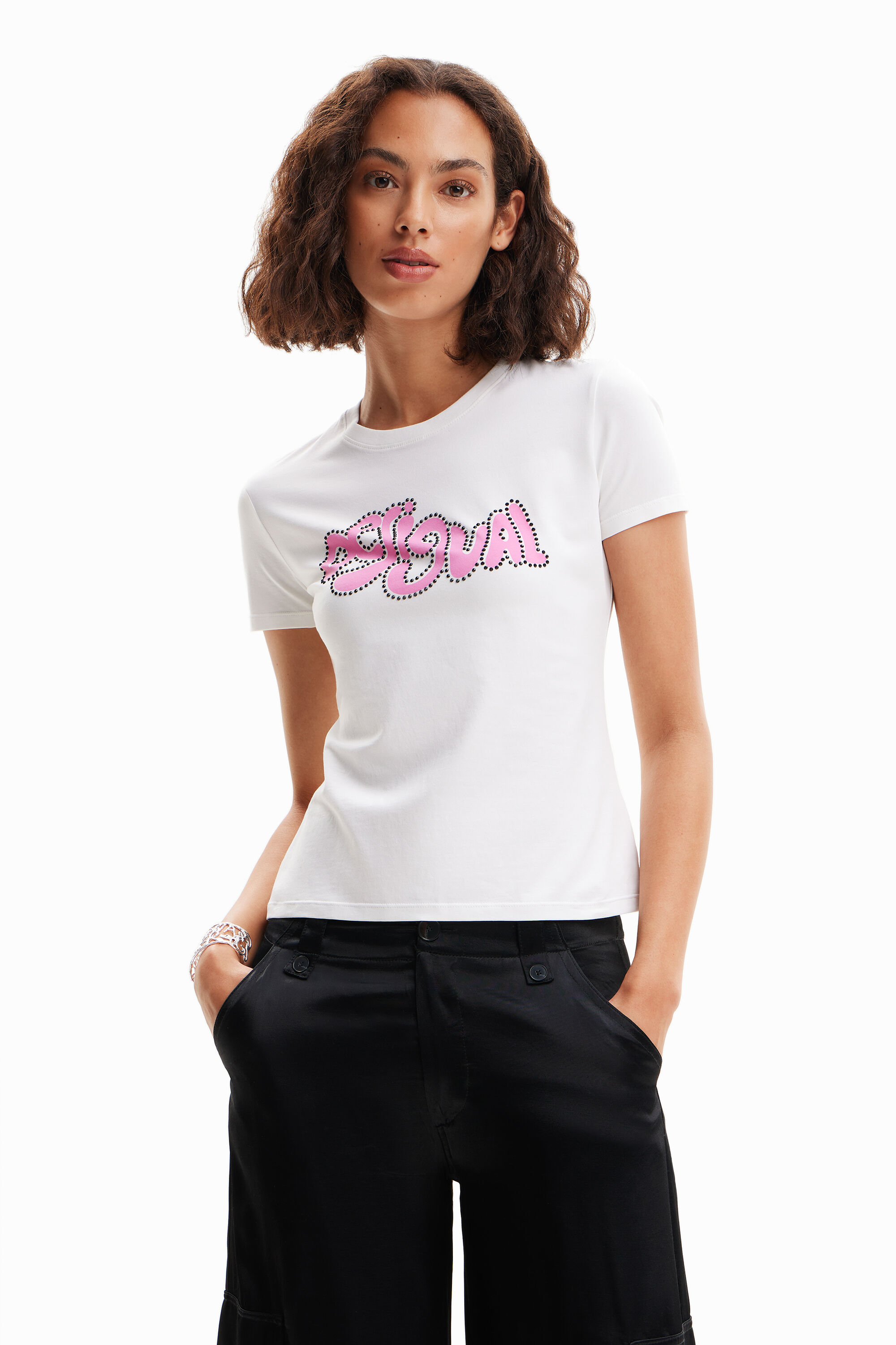 T-shirt manches courtes strass