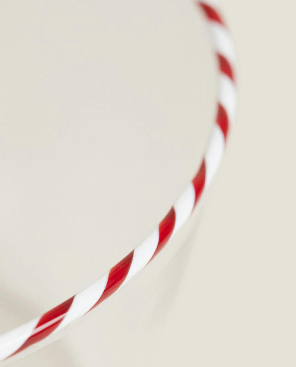 Tigela de vidro borossilicato com bengala doce de Natal