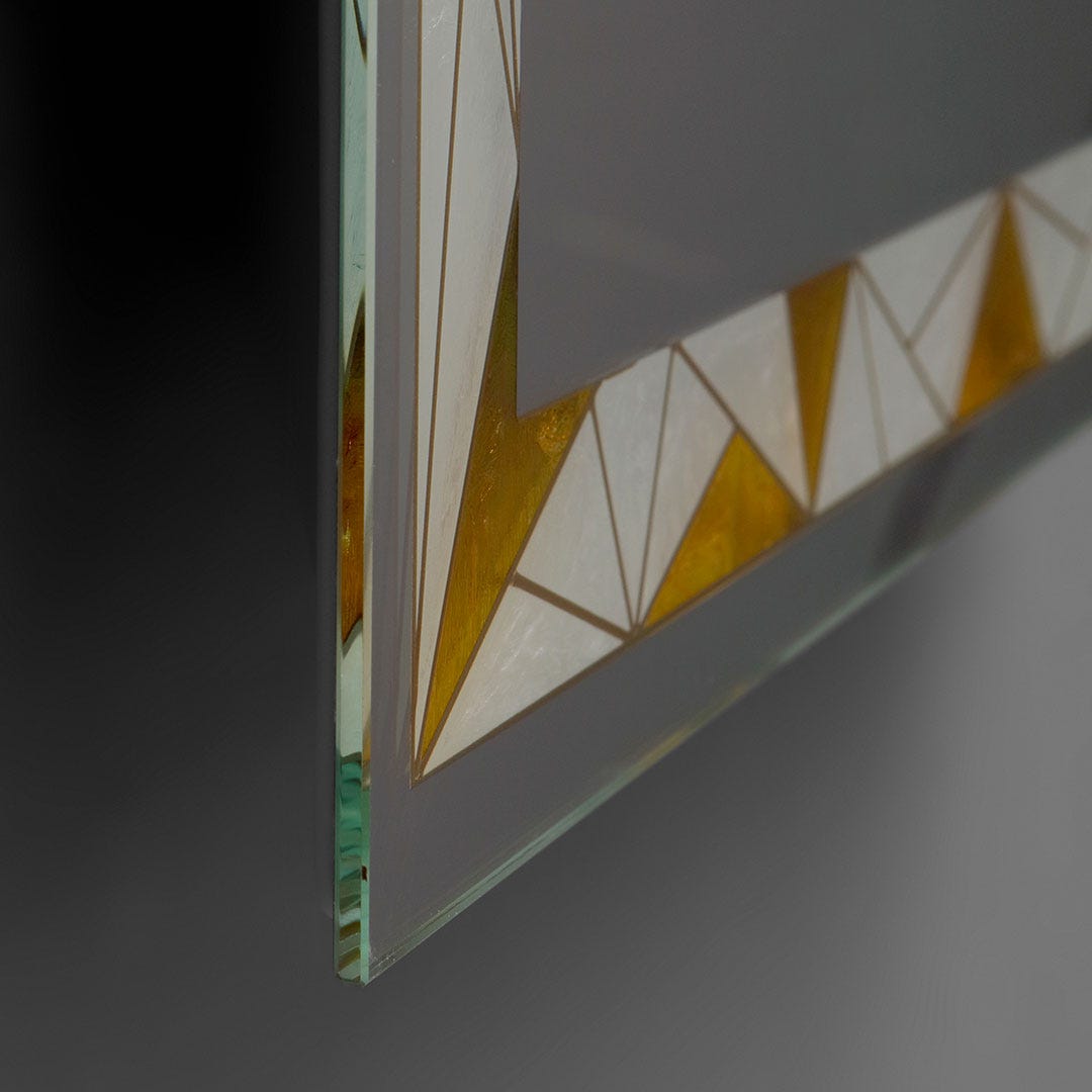 Wandspiegel 60x80 met achtergrondverlichting en gekleurd decor