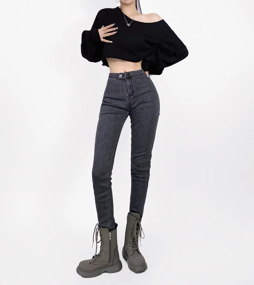 Reknovine - Lage taille fleece gevoerde jeggings