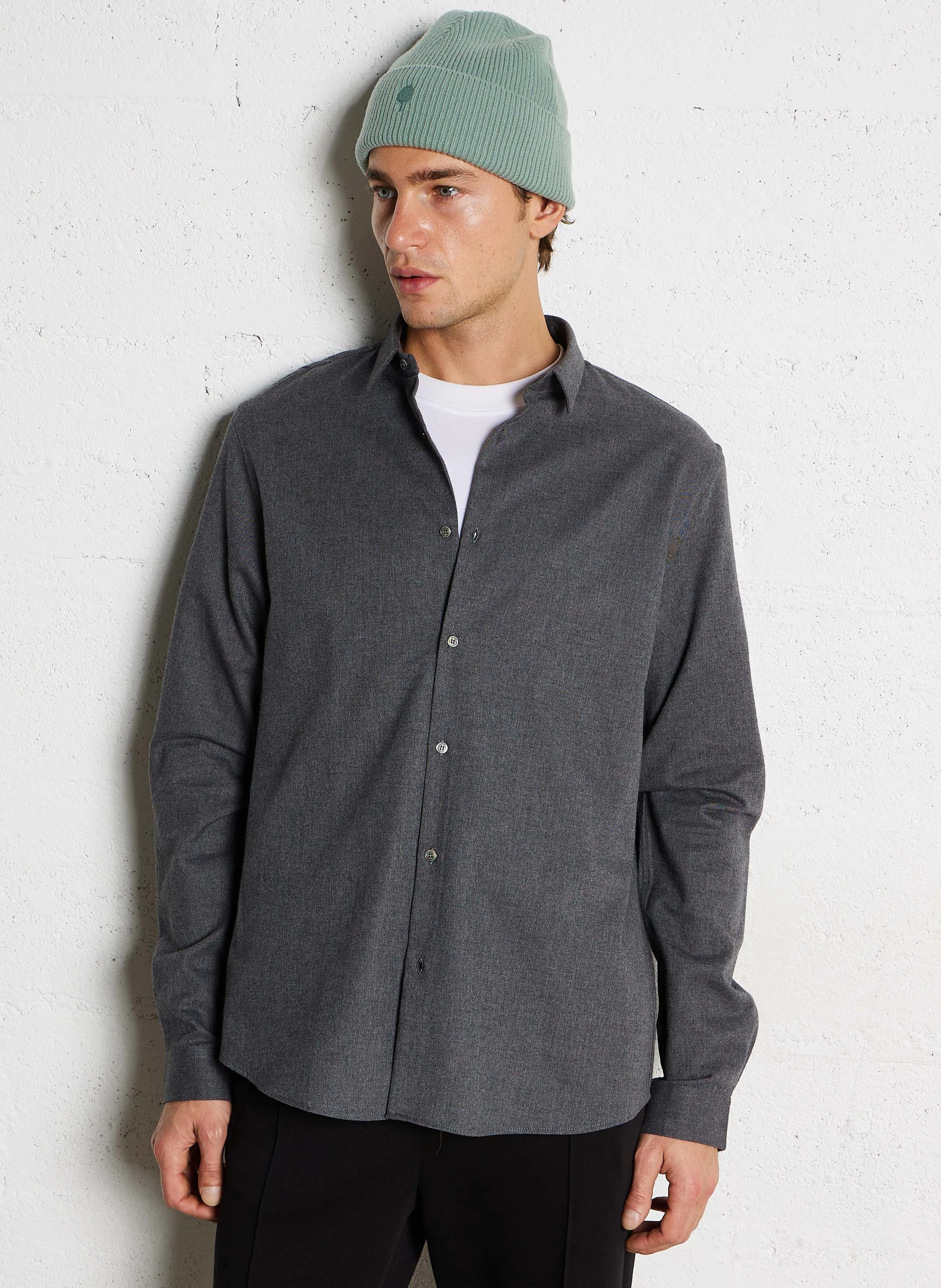 Chemise col classique en coton | Gris
