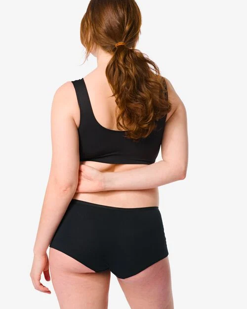 2 shorties femme coton stretch noir